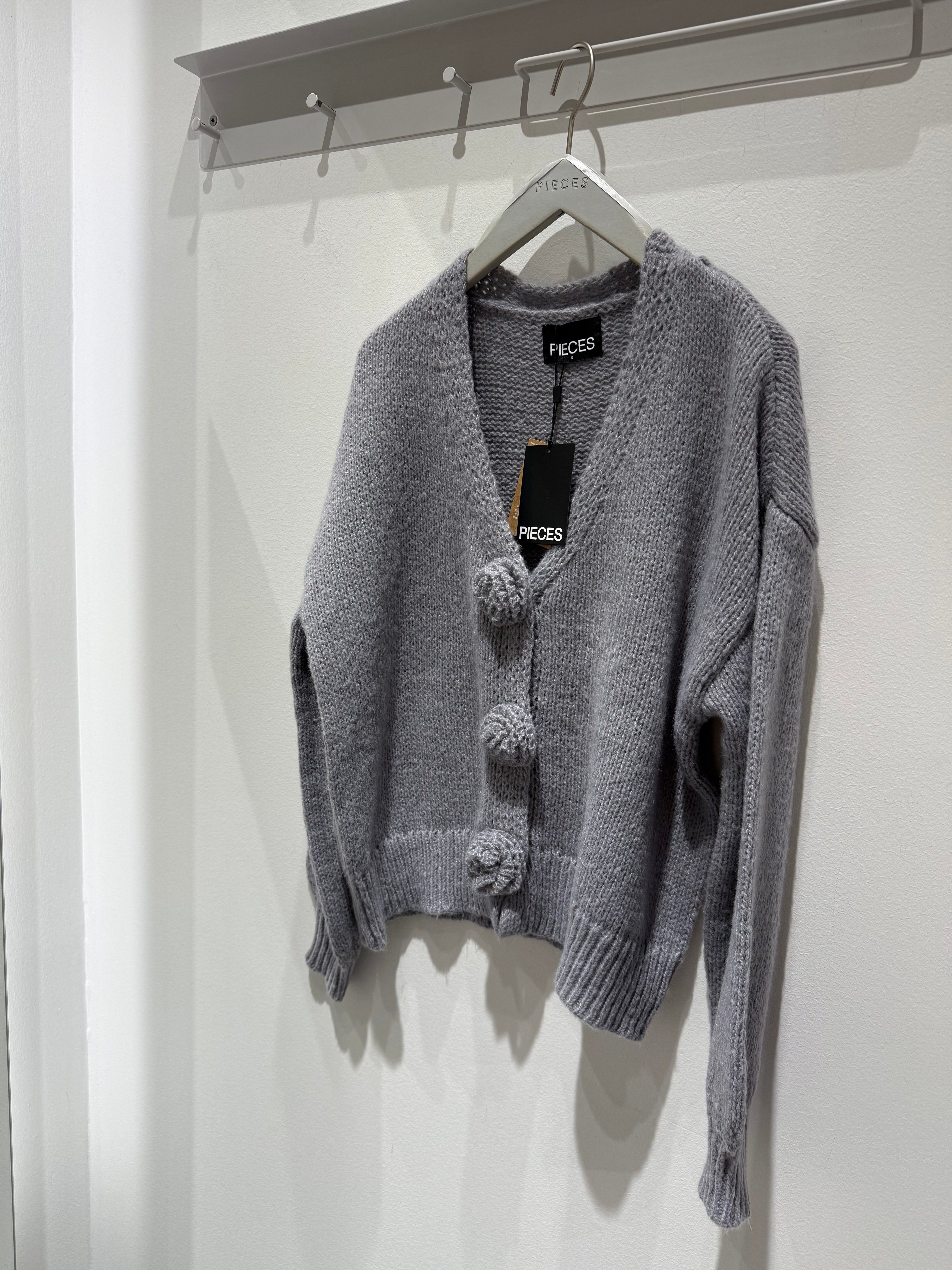 PCFATIMA Knit Cardigan - Medium Grey Melange